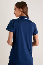 Navy Short Sleeve Performance Jersey Caroline Polo