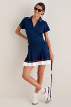 Navy Short Sleeve Performance Jersey Caroline Polo