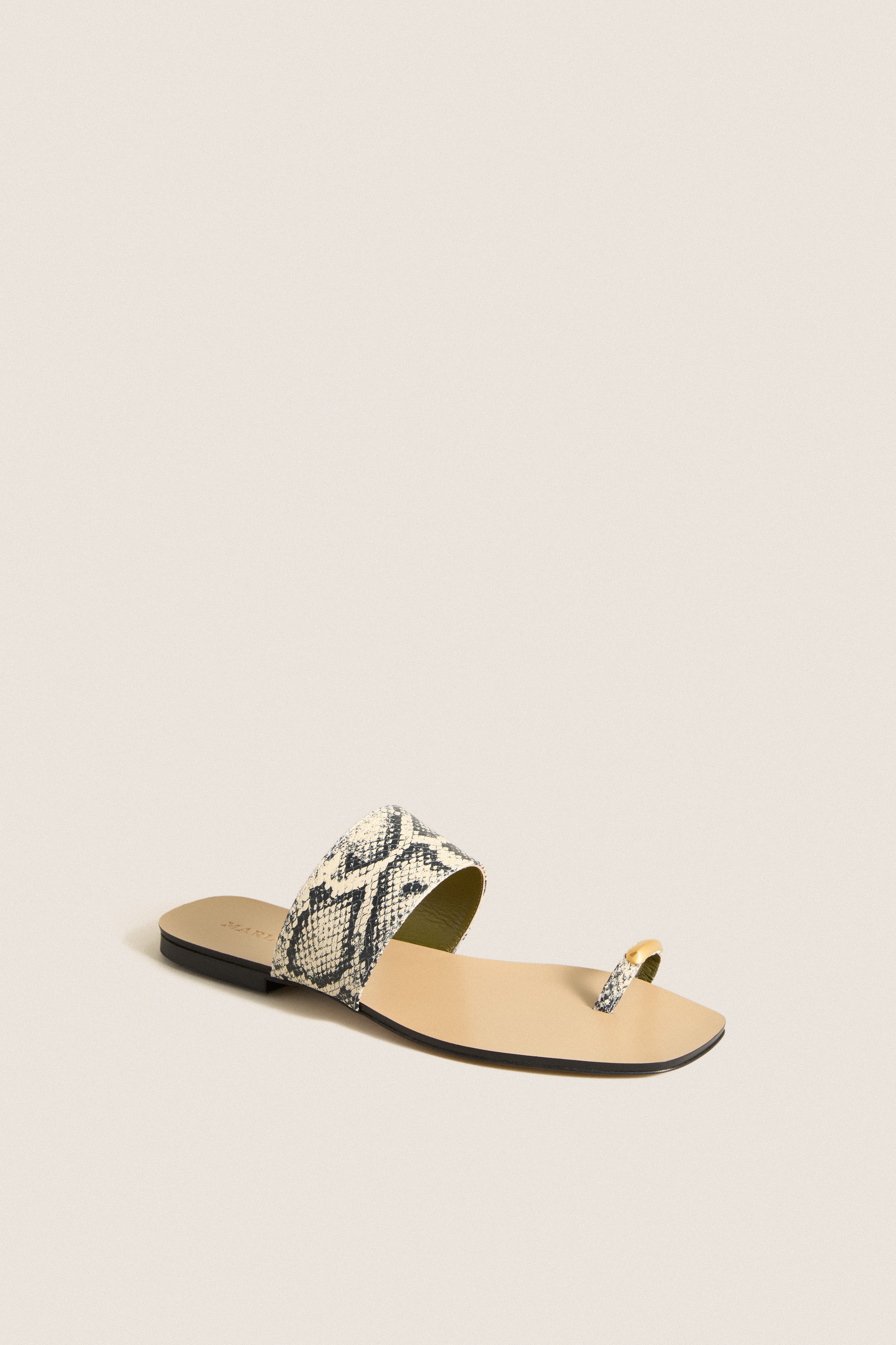 Natural Snake Oleandrea Capri Flat Sandals