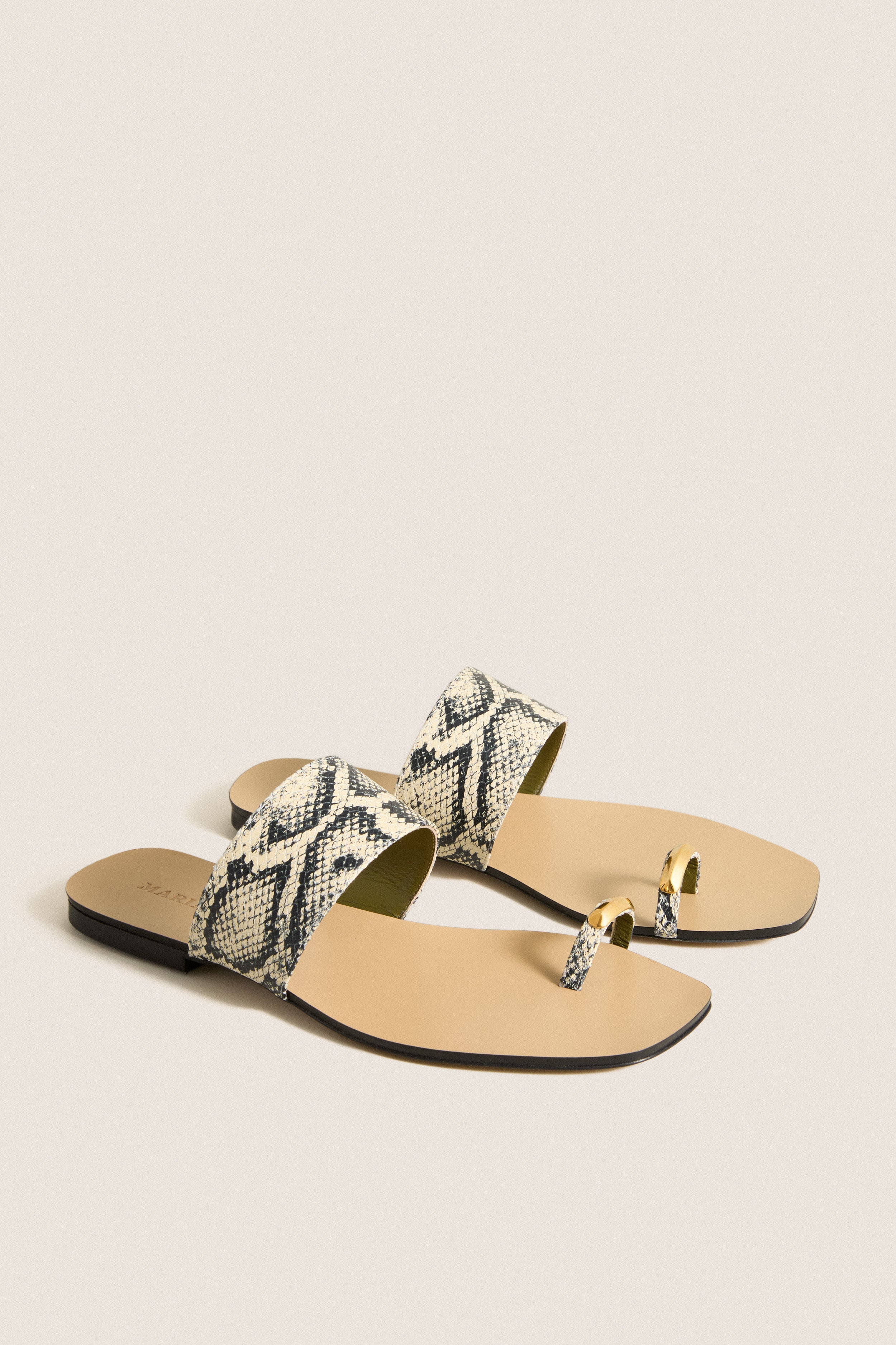 Natural Snake Oleandrea Capri Flat Sandals
