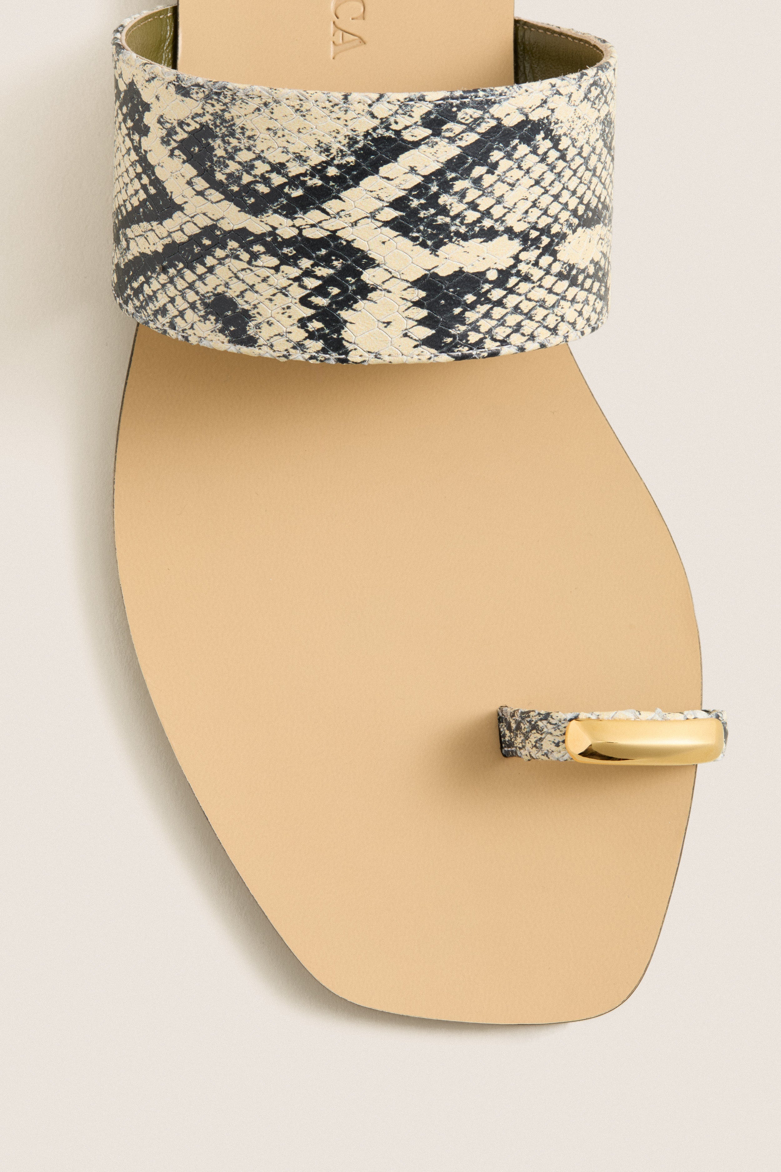Natural Snake Oleandrea Capri Flat Sandals
