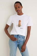White Barbour Dog Bedale Graphic T-Shirt