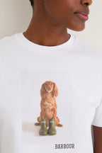White Barbour Dog Bedale Graphic T-Shirt