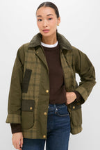 Dusky Green Modern Tartan Beadnell Casual Jacket