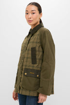 Dusky Green Modern Tartan Beadnell Casual Jacket