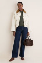 Light Pearl Cropped Beadnell Casual Jacket