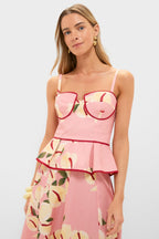Anthurium Print Bustier Top