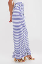 Stripe Blue and white Ruffle Power Pareo