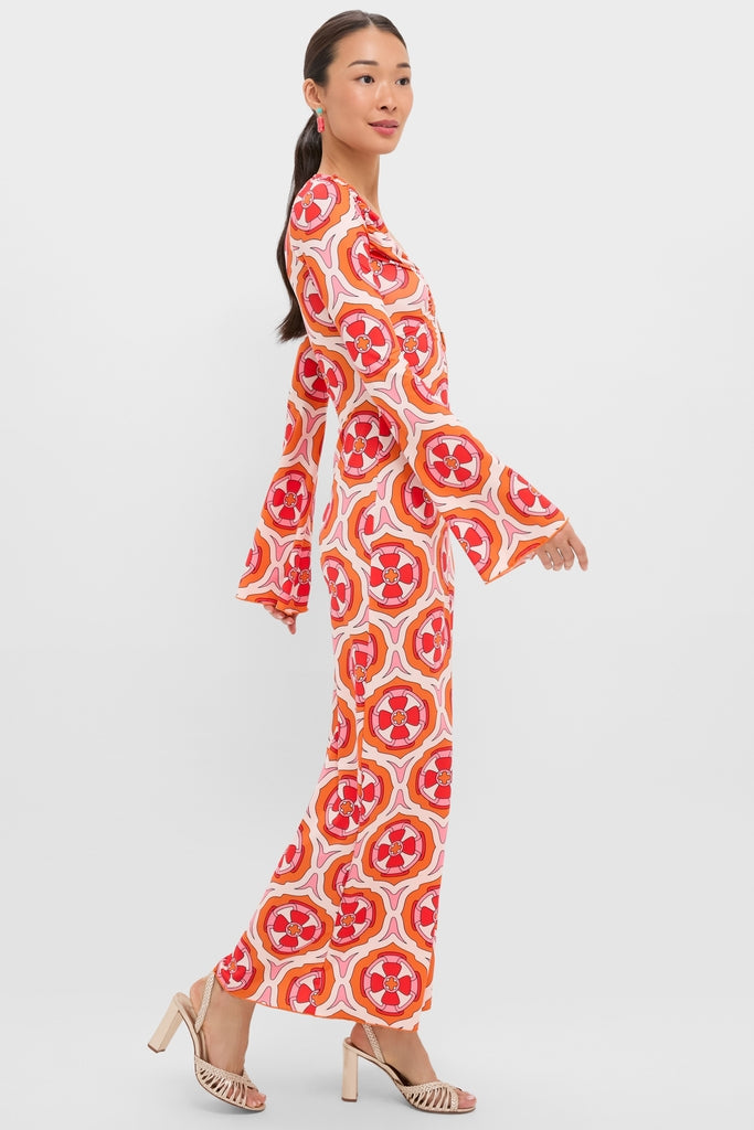 Pink Retro Radiance Diana Bell Maxi Dress