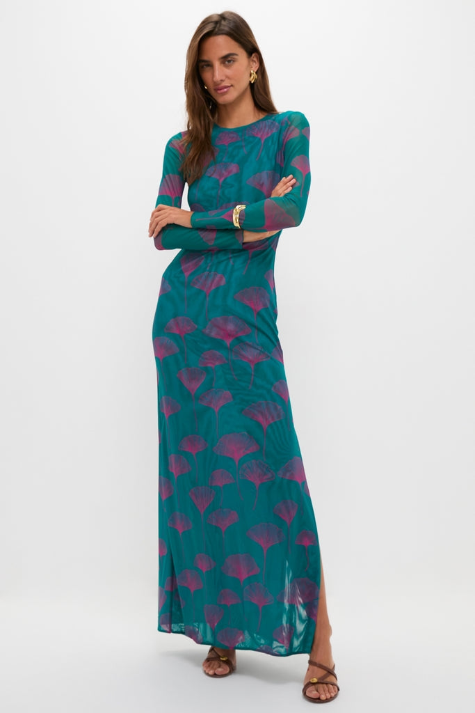 Jade Ginkgo Scarlet Maxi Dress