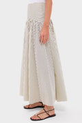 Ivory and Dark Oak Micro Stripe Procida Skirt