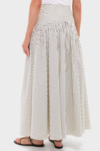 Ivory and Dark Oak Micro Stripe Procida Skirt