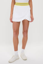 White and Yellow Performance Jersey Tabitha Skirt