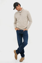 Oat Cashmere Wool Button-Up