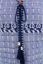 Azure Ikat Embroidered Wynne Dress