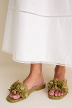 Green Raffia Nicola Sandals