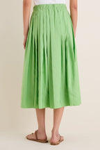 Pistachio Pleated Dixon Midi Skirt