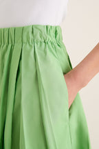 Pistachio Pleated Dixon Midi Skirt
