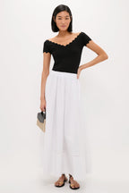 Black Off-the-Shoulder Ric Rac Compression Elliston Shirt