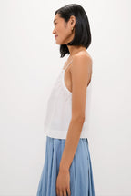 White Cotton Poplin Mandi Top