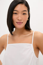 White Cotton Poplin Mandi Top