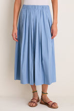 Blue Fog Pleated Dixon Midi Skirt