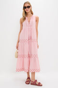 Conch Pink Geometric Embroidered Salty Paloma Caftan