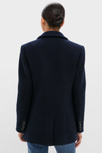 Navy Boucle Leo Blazer