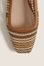 Tan Multi Woven Nadia Flats