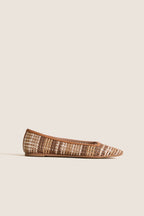 Tan Multi Woven Nadia Flats
