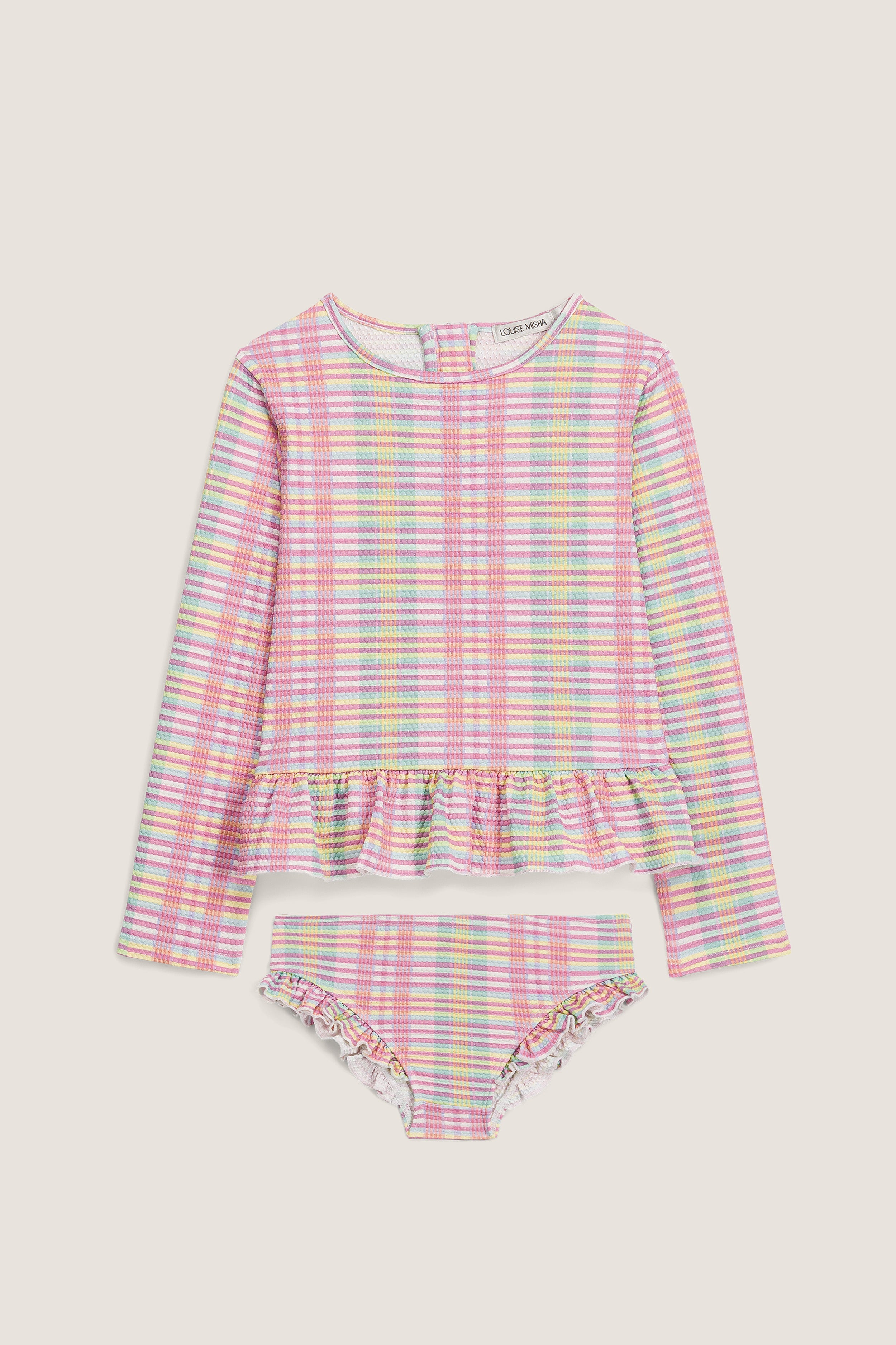 Pink Island Checks Yani Bathing Suit Set