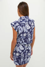 Navy Multi Floral Cropped Charlie Shirt