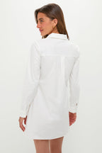 White with Floral Applique Avery Mini Dress