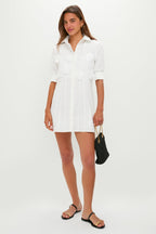 White with Floral Applique Avery Mini Dress