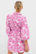 Pink Floral Lola Mini Shirt Dress