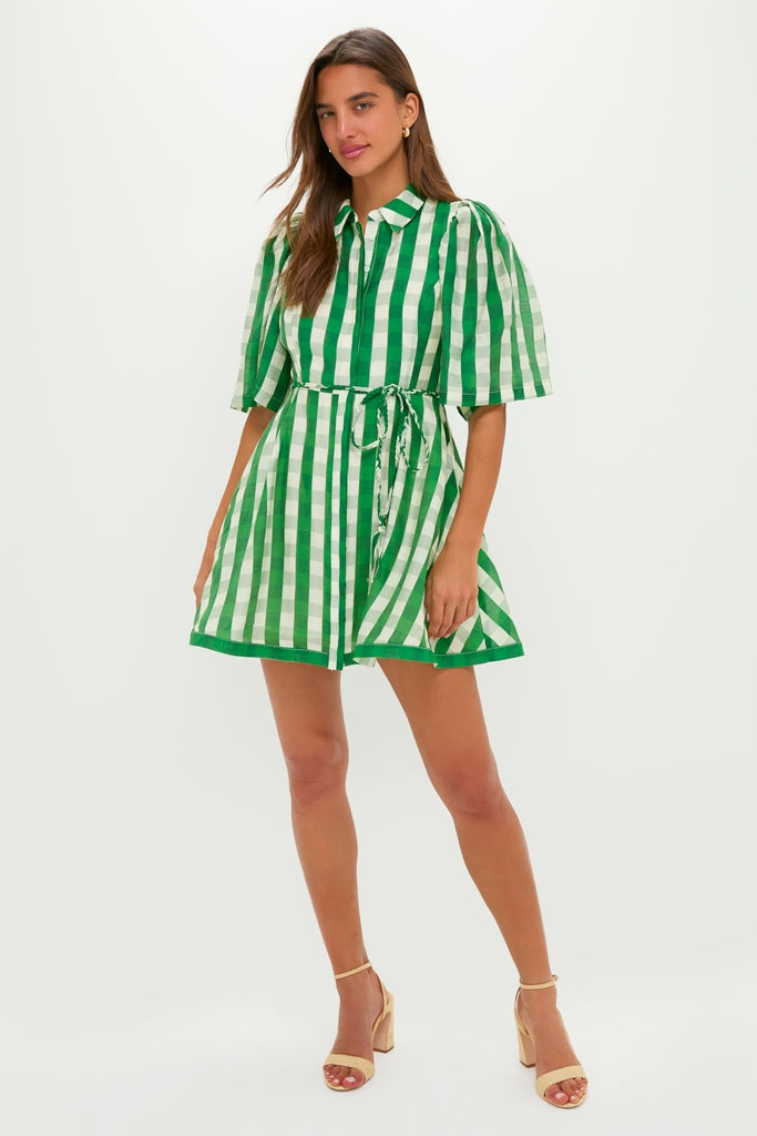 Green Gingham Cindy Mini Dress