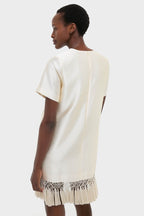 Ivory Dupioni Tassel Downing Dress