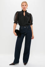 Black Chiffon Selena Blouse