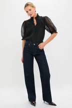Black Chiffon Selena Blouse