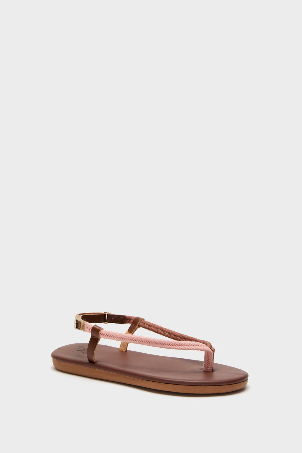 Pink and Tan Zoi Cord Sandals