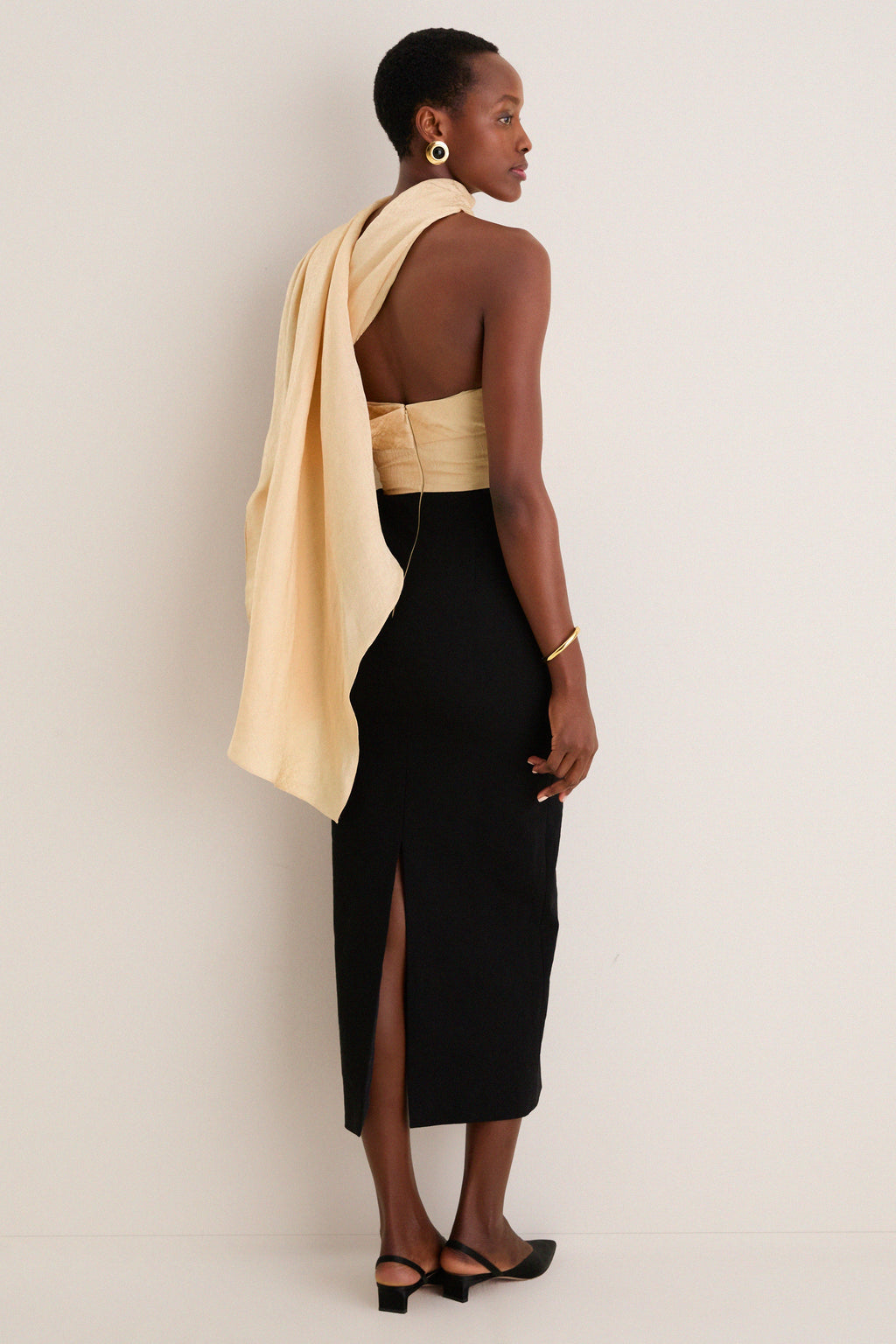Buttercream Burbling Stream Scarf Dress
