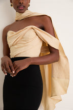 Buttercream Burbling Stream Scarf Dress