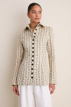 Cream Row Row Row Your Buttons Blazer