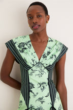 Sage Push Me to the Edge Midi Dress