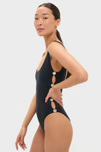 Black Mona Scoop Neck One Piece