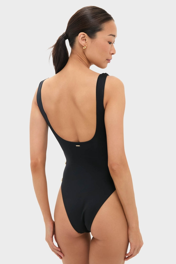 Black Mona Scoop Neck One Piece