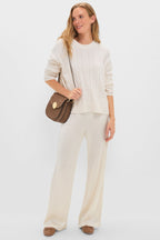 Ivory Cashmere Cable Knit Eloise Sweater