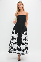 Black Multi Annabella Midi Dress