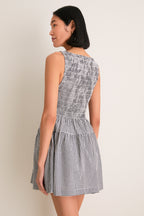 Black and Sand Gingham Cosima Mini Nap Dress