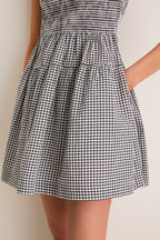 Black and Sand Gingham Cosima Mini Nap Dress